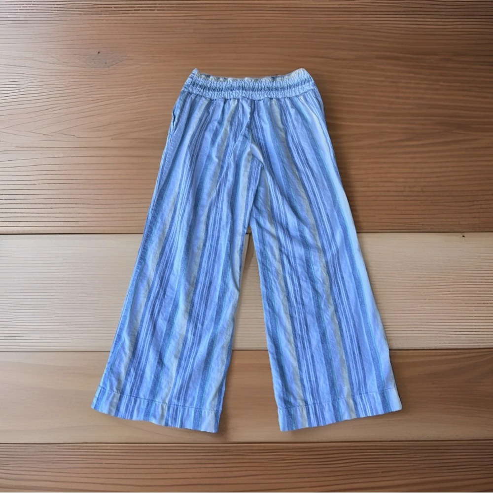 C EST 1946 Pants Womens Large  Stripe Stretch Wide Leg Elastic Waist